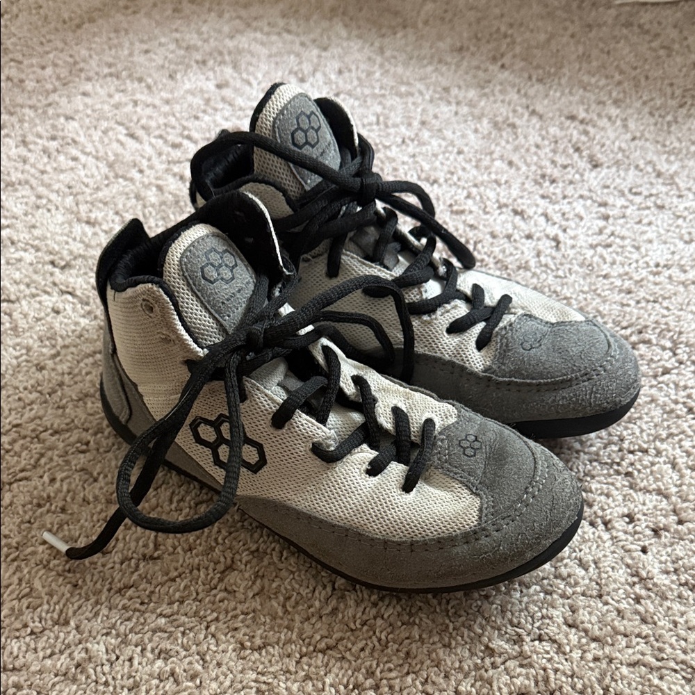 Kids Gray and Black wrestling shoes